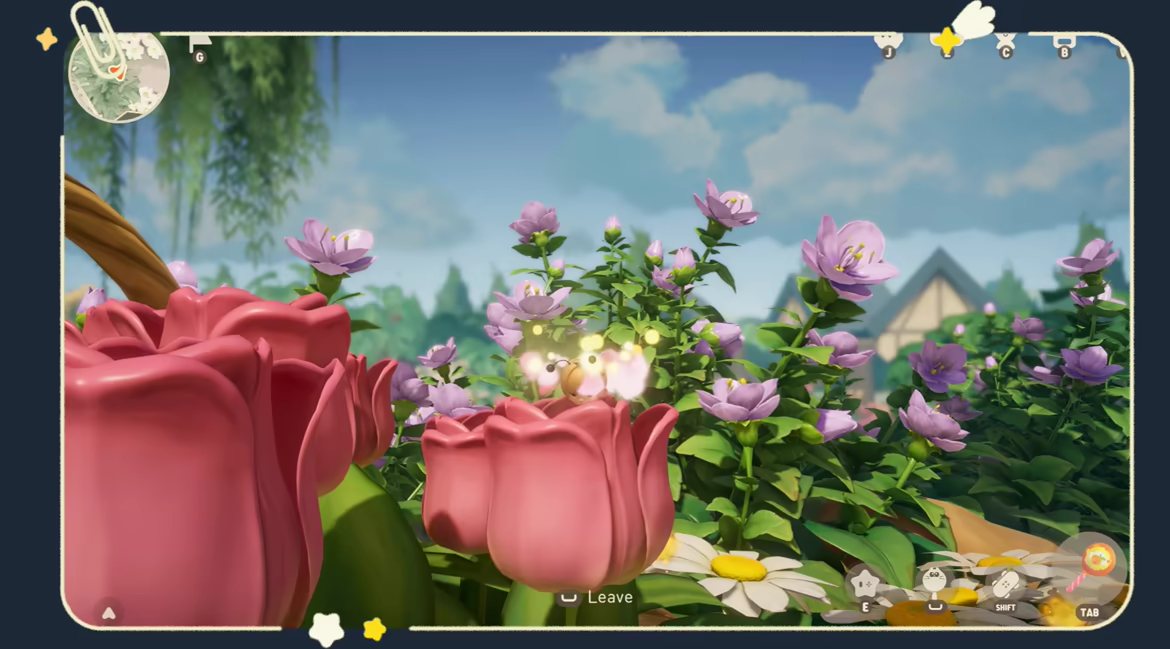 Official Animula Nook Steam media showing a flower-filled miniature world location.